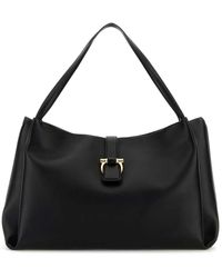 Ferragamo - Schwarze Leder-Einkaufstasche - Lyst