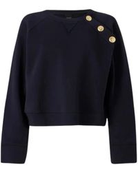 Pinko - Hoodies & Sweatvesten ,Blauw ,Katoen Margarina Maglia Felpa - Lyst