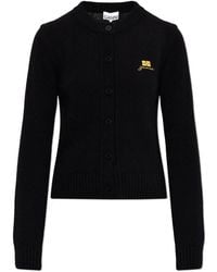 Ganni - Truien & Vesten ,Zwart ,Wol Wool Mix Cardigan - Lyst
