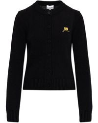 Ganni - Truien & Vesten ,Zwart ,Wol Wool Mix Cardigan - Lyst