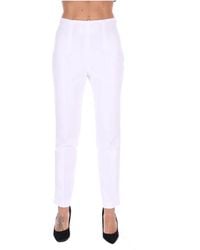 Liu Jo - Broeken ,Wit ,Witte Slim Fit Broek Met Zijrits - Lyst