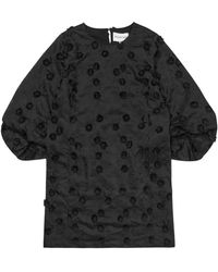 Munthe - Overhemden ,Zwart ,Elegante Zwarte Bloemen Geborduurde Jurk - Lyst