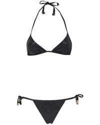 Balmain - Metallisch Schwarzes Bikini - Lyst
