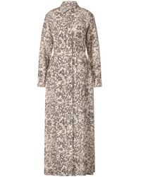 Golden Goose - Abito lungo in raso floreale - Lyst
