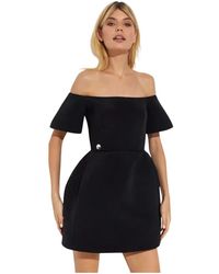 Philipp Plein - Zwarte Zijden Mini Jurk Elegant - Lyst