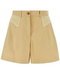 KENZO - Creme Baumwoll-Bermuda-Shorts - Lyst