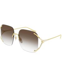 Gucci - Sonnenbrille aus goldfarbenem Metall Gg0646S - Lyst
