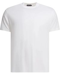 Tom Ford - Lyocell Katoen T-Shirt Met Ronde Hals - Lyst