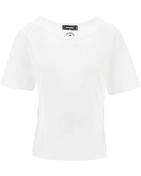 DSquared² - T-shirt mit strass-logo - Lyst