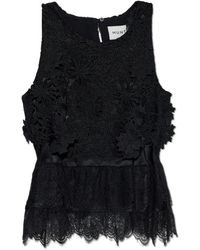 Munthe - Tops ,Zwart ,Katoen Rachine Lace Top - Lyst