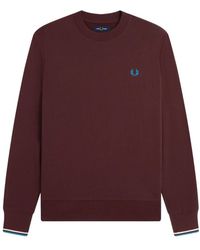 Fred Perry - Hoodies & Sweatvesten ,Rood ,Katoen Klassieke Katoenen Sweatshirt Bordeaux - Lyst