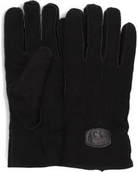 Warmbat - Accessoires ,Zwart ,Wol Suède Handschoenen Met Merinowol Voering - Lyst