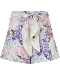 Zimmermann - Korte Broeken ,Veelkleurig ,Dawning Flat Front Shorts - Lyst