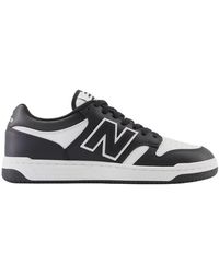 New Balance - Klassische weiße/schwarze sneaker - Lyst