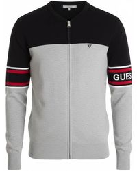 Guess - Truien & Vesten ,Veelkleurig ,Katoen Biker Zip Cardigan - Lyst