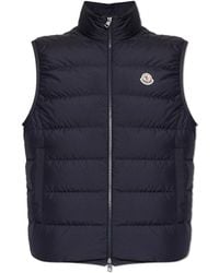 Moncler - Jassen ,Blauw ,Polyester Contrin Down Vest - Lyst