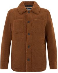 Herno - Jassen ,Bruin ,Polyester Jas Met Kraag En Knopen - Lyst