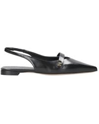 Max Mara - Schoenen ,Zwart ,Zwarte Leren Band Met Logo Gesp - Lyst