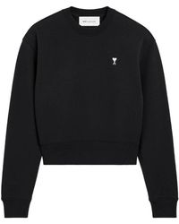 Ami Paris - Hoodies & Sweatvesten ,Zwart ,Katoen Crewneck Sweatshirt - Lyst