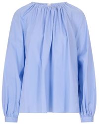 Marni - Overhemden ,Blauw ,Katoen Poplin Blouse - Lyst