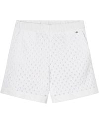 Herno - Korte Broeken ,Wit ,Bermuda Shorts Met Getextureerde Stof - Lyst
