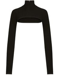 Dolce & Gabbana - Dolce & Gabbana Cropped High-Neck Top - Lyst