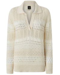 Pinko - Weiße v-ausschnitt pullover lange ärmel - Lyst