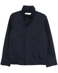 Lardini - Jassen ,Blauw ,Katoen High Collar Jacket - Lyst