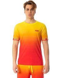 Moschino - Tops ,Veelkleurig ,Katoen Logo Band T-Shirt - Lyst