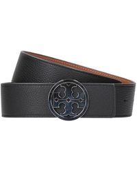 Tory Burch - Gürtel Aus Genarbtem Leder Mit Metallschnalle - Lyst