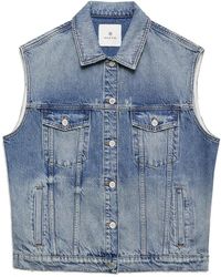 Anine Bing - Jassen ,Blauw ,Denim Vintage Denim Vest Met Knopen - Lyst