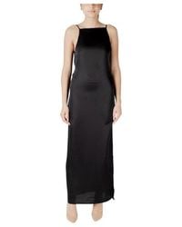 ONLY - Schwarzer Polyester Langer Mantel - Lyst