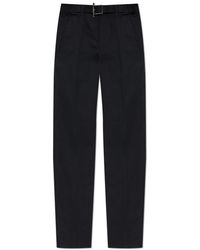 McQueen - Broeken ,Zwart ,Leer Broek Met Riem - Lyst