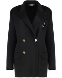 Versace - Kasjmierblend Double-Breasted Blazer Jas - Lyst