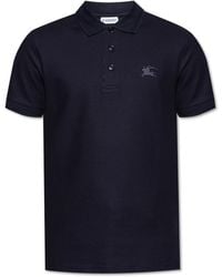 Burberry - Tops ,Blauw ,Katoen Polo Met Geborduurd Logo - Lyst