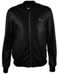 Philipp Plein - Leren Bomberjack - Lyst