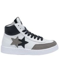 2Star - Sneakers star high bianche e nere - Lyst