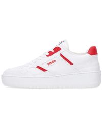 Moea - Schoenen ,Wit ,Katoen Eco Lage Appel Sneaker Rood/Wit - Lyst