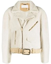 Chloé - Giacca in pelliccia sintetica e shearling - Lyst