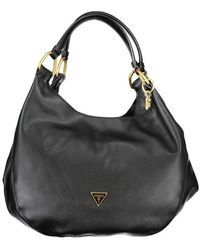 Guess - Schwarze polyethylen-handtasche mit mehreren taschen - Lyst
