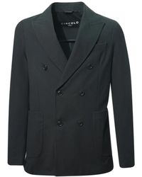 Circolo 1901 - Jassen ,Zwart ,Katoen Dubbelrijige Jas - Lyst