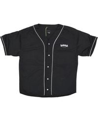 DISCLAIMER - Overhemden ,Zwart ,Polyester Logo Mesh Shirt Zwart V-Hals - Lyst