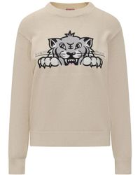 KENZO - Hoodies & Sweatvesten ,Katoen Happy Tiger Jumper - Lyst