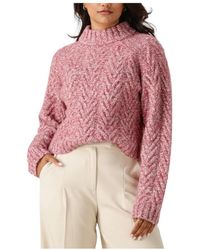 Another Label - Truien & Vesten ,Roze ,Rode Gebreide Trui Voor Vrouwen - Lyst