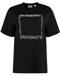 Burberry - Geribbelde Katoenen T-Shirt - Lyst