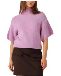 Notre-v - Truien & Vesten ,Paars ,Lila Alpaca Gebreide Trui - Lyst