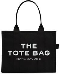 Marc Jacobs - Borsa tote in tela nera con manici - Lyst