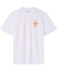 Edwin - Weißes t-shirt mit bedrucktem logo und kurzen ärmeln - Lyst