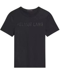 Helmut Lang - Tops ,Zwart ,Katoen Slim Logo Tee - Lyst