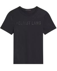Helmut Lang - Tops ,Zwart ,Katoen Slim Logo Tee - Lyst